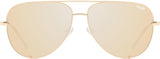 Quay Unisex High Key Classic Aviator Sunglasses in Gold Frame / Gold Polarized Lens - front