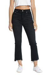 DAZE Shy Girl High Rise Crop Flare Jeans in Backseat - Front