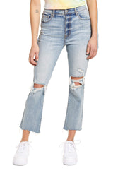 DAZE Shy Girl High Rise Crop Flare Jeans in Jewel - Front
