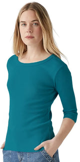 Michael Stars Dot 3/4 Sleeve Tee in Tidal