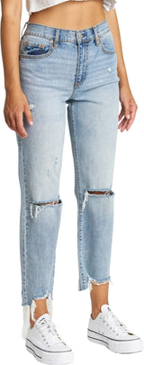 DAZE Straight Up High Rise Straight Denim Jeans in Sorry - Side
