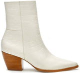 Matisse Caty Western Ankle Boot in Bone Croc