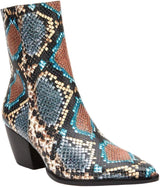 Matisse Caty Western Ankle Boot in Grey/Blue Snake