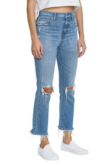 DAZE Shy Girl High Rise Crop Flare Jeans in Soulmate - Side