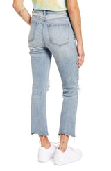 DAZE Shy Girl High Rise Crop Flare Jeans in Jewel - Back
