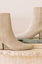 Matisse Caty Western Ankle Boot in Ecru Suede