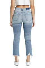 DAZE Shy Girl High Rise Crop Flare Jeans in Passport - Back