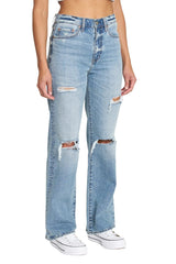 DAZE Sundaze High Rise Dad Denim Jeans in Reset - Side