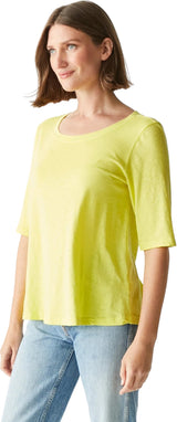 Michael Stars Dua Supima Elbow Length Swing Tee in Peridot