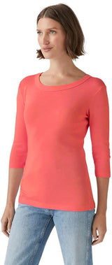 Michael Stars Dot 3/4 Sleeve Tee in Passionfruit