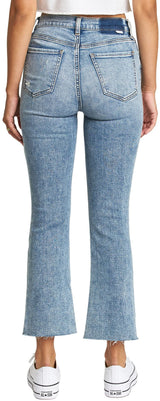 DAZE Shy Girl High Rise Crop Flare Jeans in Pretty Please - Back