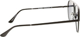 Quay Unisex High Key Mini Classic Aviator Sunglasses in Black Frame/Smoke Polarized Lens - Side
