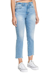 DAZE Shy Girl High Rise Crop Flare Jeans in Cheeky - Side