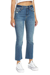 DAZE Shy Girl High Rise Crop Flare Jeans in Rumors - Side