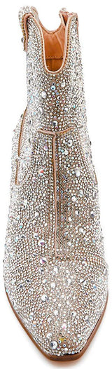 Matisse Harlow Rhinestone Western Ankle Boot in Clear Rhinestone