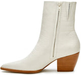 Matisse Caty Western Ankle Boot in Bone Croc