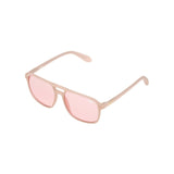 Quay Unisex On The Fly Retro Square Aviator Sunglasses in Pink Frame/Pink Lens-top view