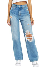 DAZE Sundaze High Rise Dad Denim Jeans in Tease - Front