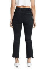 DAZE Shy Girl High Rise Crop Flare Jeans in Backseat - Back