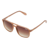 Quay Unisex On The Fly Retro Square Aviator Sunglasses in Oat Frame/Brown Lens-top view