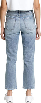 DAZE Straight Up High Rise Straight Denim Jeans in Karma - Back