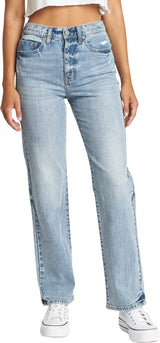 DAZE Sundaze High Rise Dad Denim Jeans in Skater Boy - Front