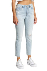 DAZE Daily Driver High Rise Skinny Straight Jeans in Winner - Side View
