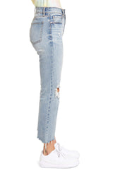 DAZE Shy Girl High Rise Crop Flare Jeans in Jewel - Side