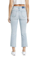 DAZE Shy Girl High Rise Crop Flare Jeans in Eye Contact - Back