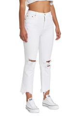 DAZE Shy Girl High Rise Crop Flare Jeans in First Love - Side