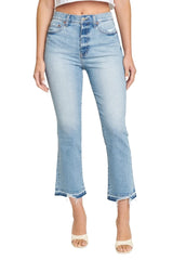 DAZE Shy Girl High Rise Crop Flare Jeans in Shooting Star - Front