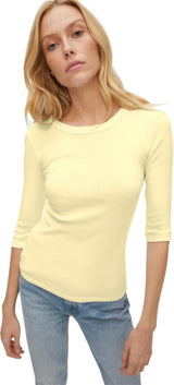Michael Stars Dot 3/4 Sleeve Tee in Limoncello