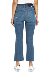 DAZE Shy Girl High Rise Crop Flare Jeans in Rumors - Back