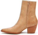 Matisse Caty Western Ankle Boot in Tan Snake