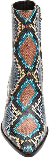 Matisse Caty Western Ankle Boot in Grey/Blue Snake