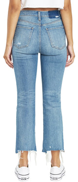 DAZE Shy Girl High Rise Crop Flare Jeans in Wishes - Back