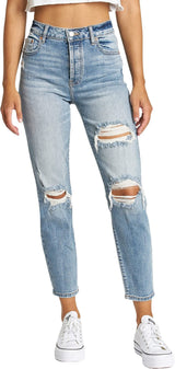 DAZE The Original High Rise Mom Denim Jeans in Obsessed - Front