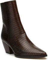 Matisse Caty Western Ankle Boot in Chocolate Lizard