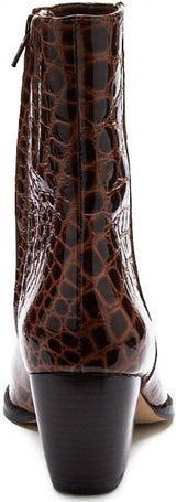 Matisse Caty Western Ankle Boot in Brown Snake
