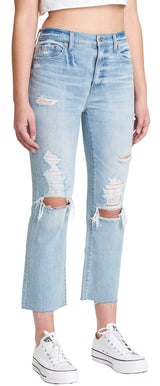 DAZE Shy Girl High Rise Crop Flare Jeans in Billions - Side