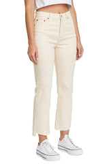DAZE Shy Girl High Rise Crop Flare Jeans in Bare - Side