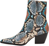 Matisse Caty Western Ankle Boot in Grey/Blue Snake