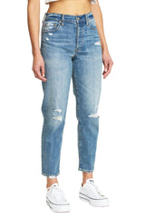 DAZE The Original High Rise Mom Denim Jeans in Confessions - Side