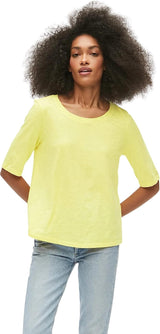 Michael Stars Dua Supima Elbow Length Swing Tee in Limoncello