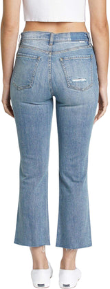 DAZE Shy Girl High Rise Crop Flare Jeans in Hot Spot - Back