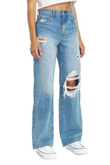 DAZE Sundaze High Rise Dad Denim Jeans in Tease - Side