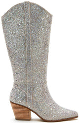 Matisse Nashville Rhinestone Western Knee High Boot in Clear Rhinestone