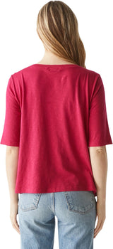 Michael Stars Dua Supima Elbow Length Swing Tee in Jam