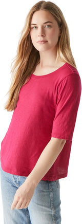Michael Stars Dua Supima Elbow Length Swing Tee in Jam