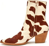 Matisse Caty Western Ankle Boot in Brown Cow Spot